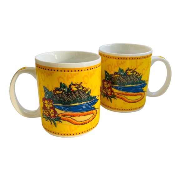 Island Heritage Hilo Hattie O’ahu Hawaii Travel Coffee Mug Set Vintage - Picture 1 of 10